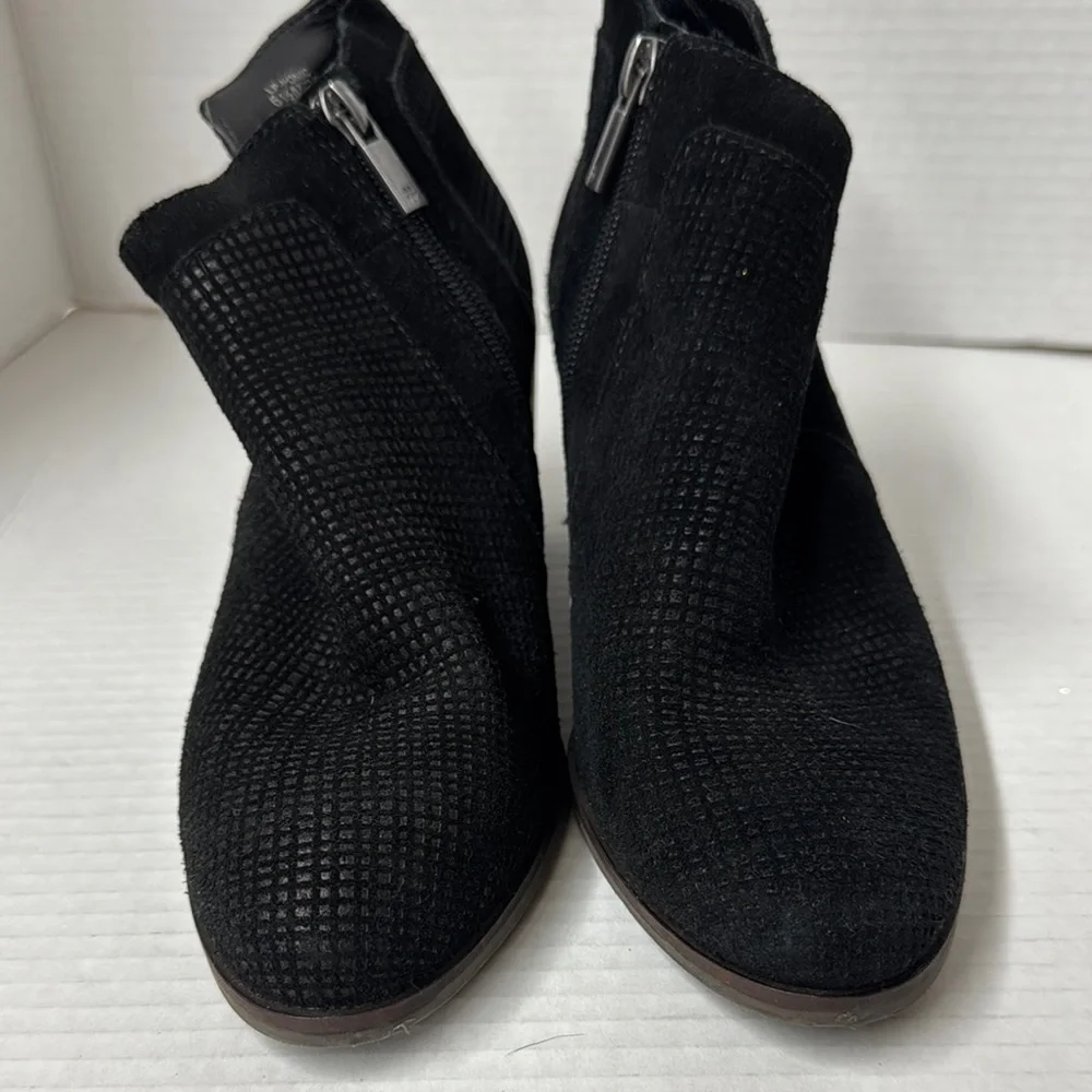 Black Suede Lucky Brand Ankle Boots 6.5